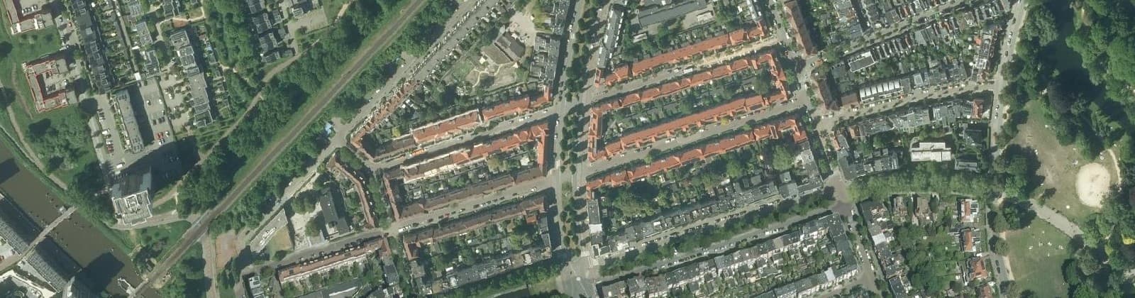 Luchtfoto van Oranjebuurt