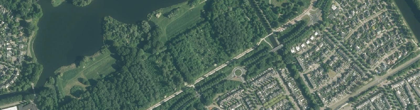 Luchtfoto van Hannie Schaftpark/Bos der Onverzettelijk