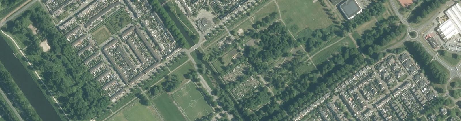 Luchtfoto van Sportpark Polderkwartier en Polderpark