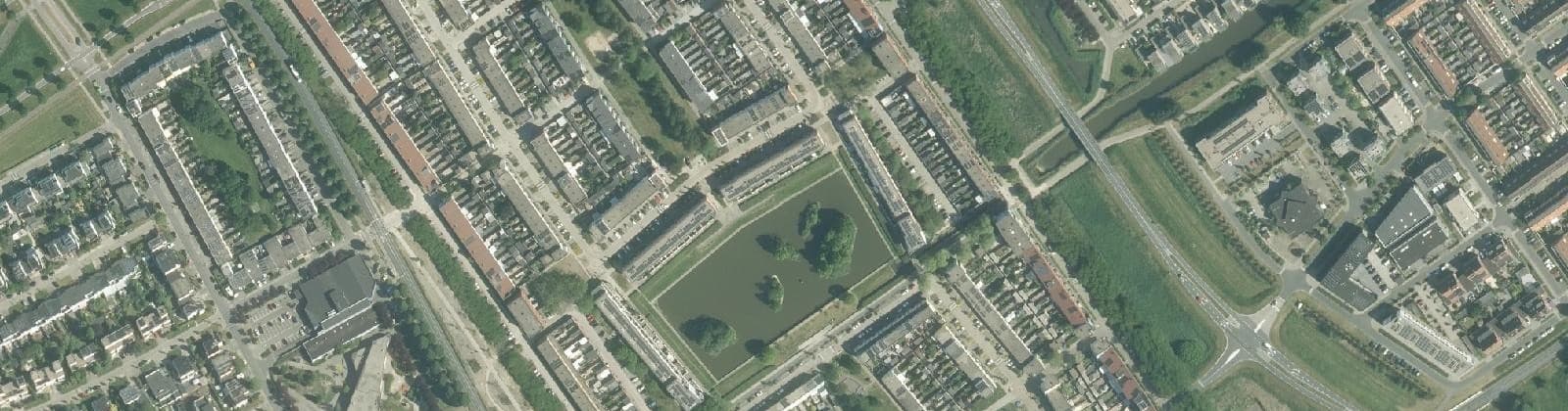 Luchtfoto van Regenboogbuurt Noord en Oost