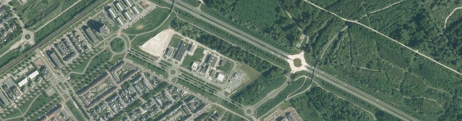 Luchtfoto van Bedrijventerrein De Striptekenaar