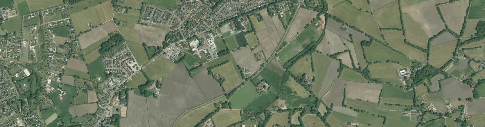Luchtfoto van Verspreide huizen Harbrinkhoek