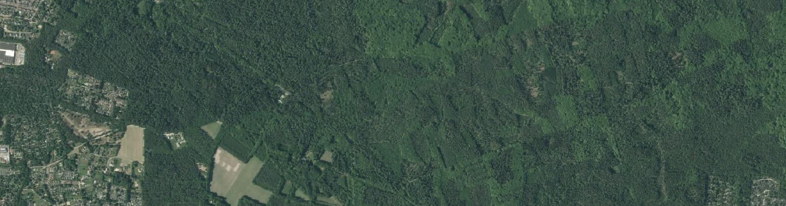 Luchtfoto van Verspreide huizen bosgebied