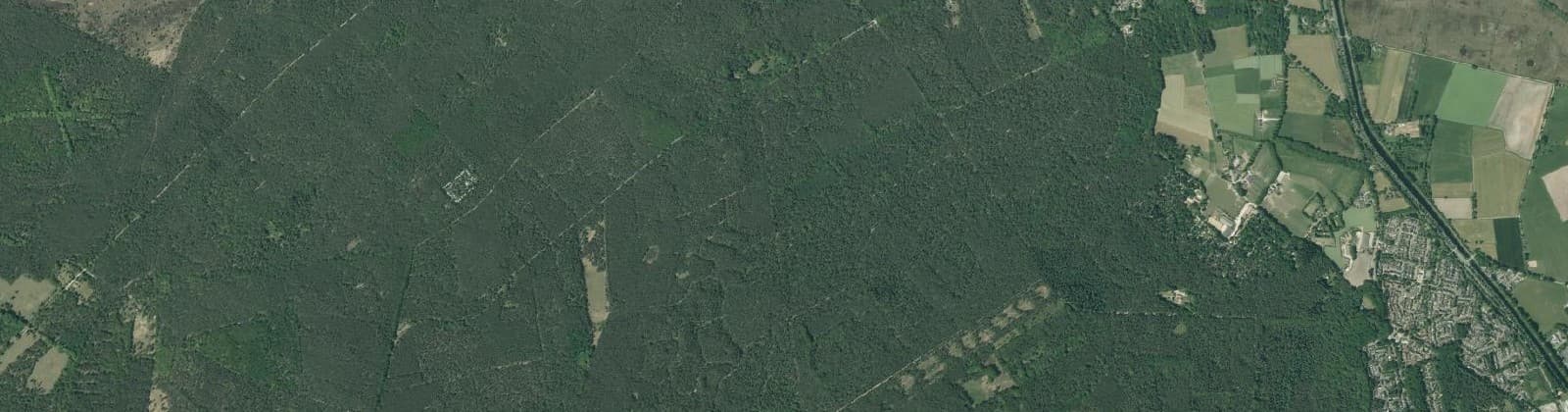 Luchtfoto van Verspreide huizen bosgebied Laag Soeren
