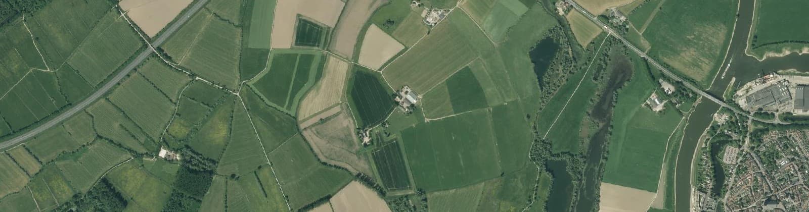Luchtfoto van Verspr.h. Fraterwaard en Beimerwaard