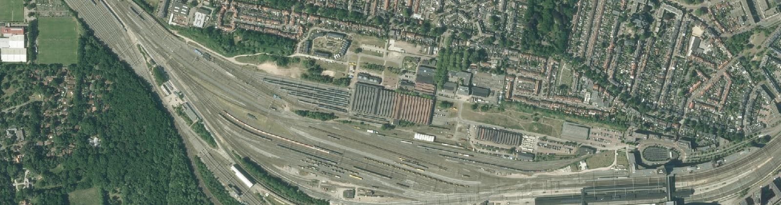 Luchtfoto van Wagenwerkplaats