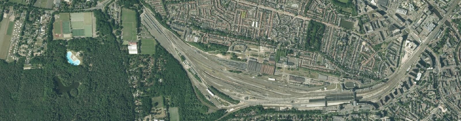 Luchtfoto van Spooremplacement
