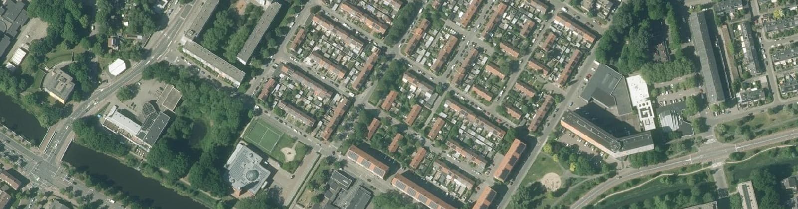 Luchtfoto van Zangvogelbuurt