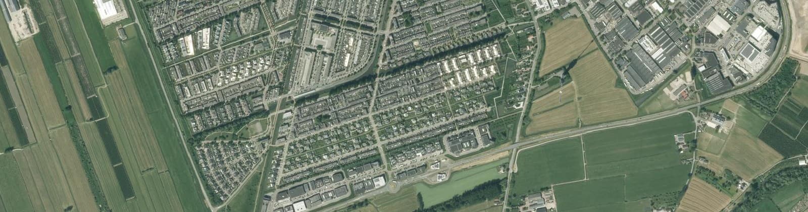 Luchtfoto van De Hoven en De Boomgaard