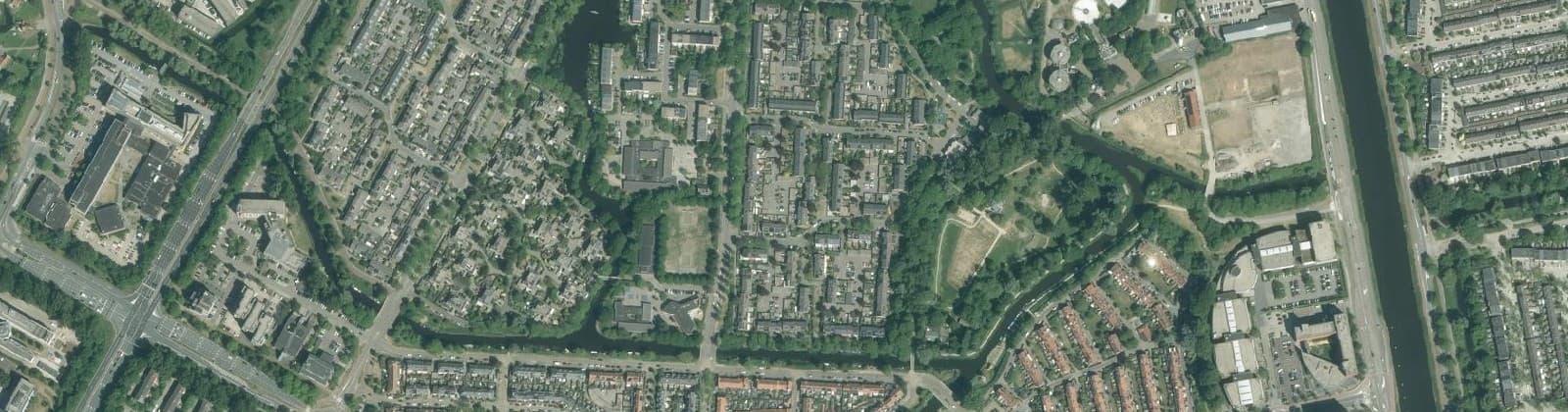 Luchtfoto van Bergerhof en Blaeustraatkwartier
