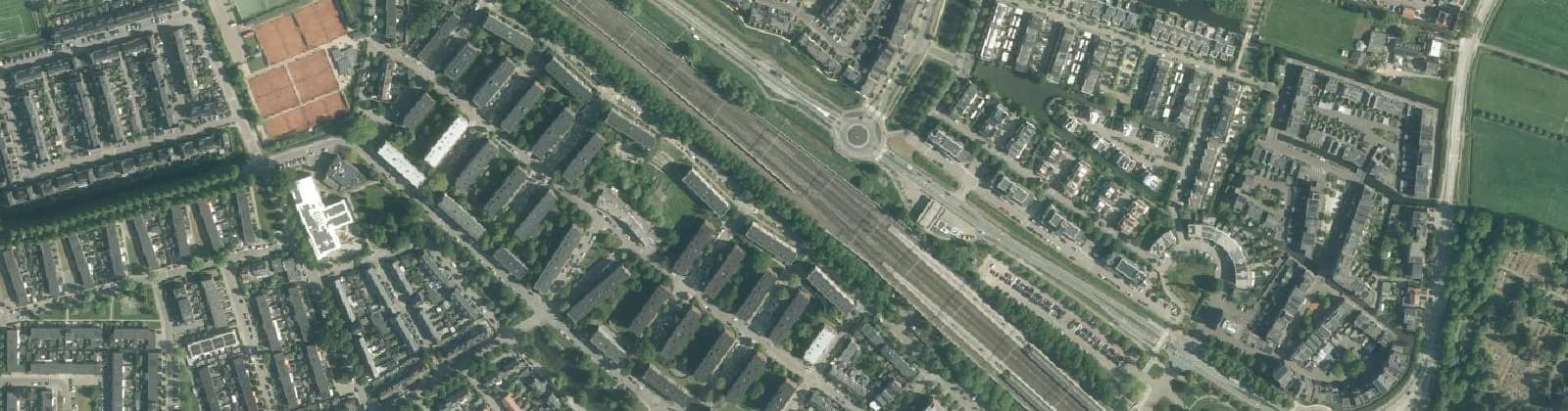 Luchtfoto van Weesp Dichtersbuurt