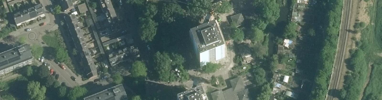 Luchtfoto van Studentenflats Rode Kruislaan