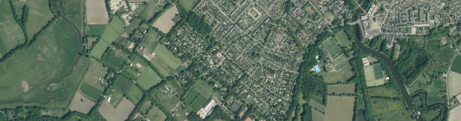 Luchtfoto van Verspr.h. Theereheide en Zegenwerp