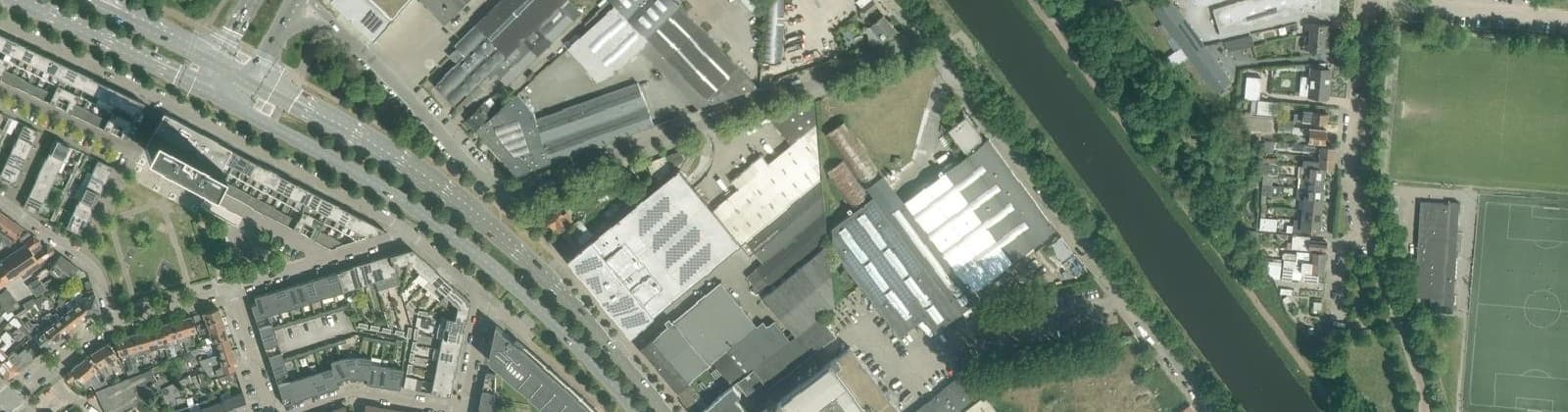 Luchtfoto van Ind.terrein Kanaalzone Noord-Oost
