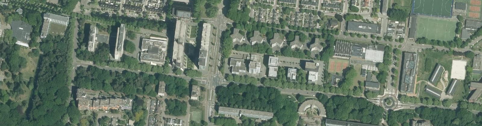 Luchtfoto van Universiteit Campus