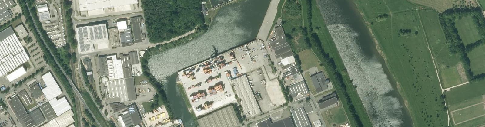 Luchtfoto van Havengebied