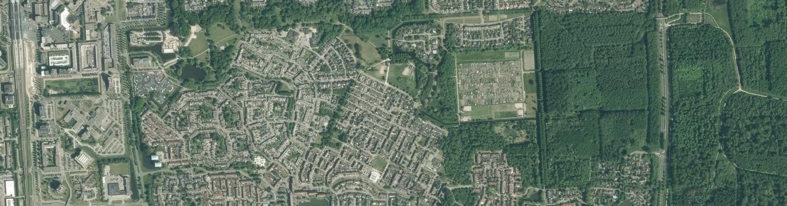Luchtfoto van Woldpark, Houttuinen, Gelderse Hout