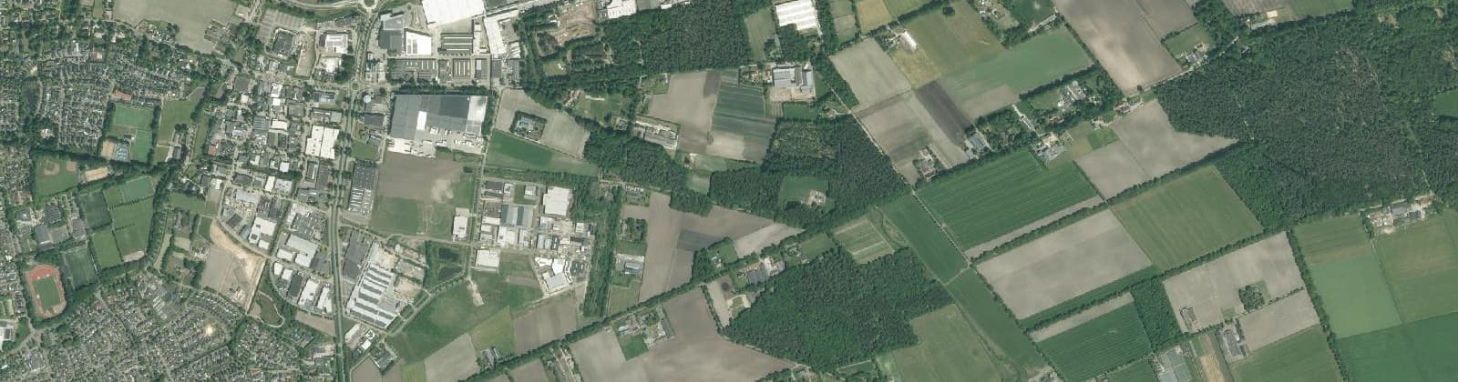 Luchtfoto van Verspreide huizen Rooije Hoef