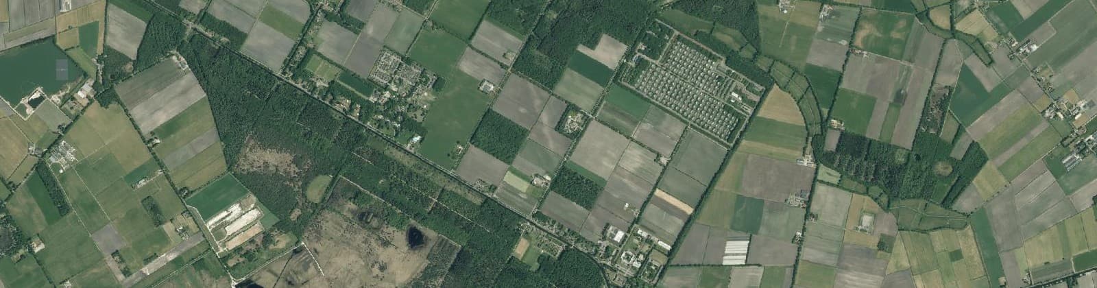Luchtfoto van Verspreide huizen Veenhuizen