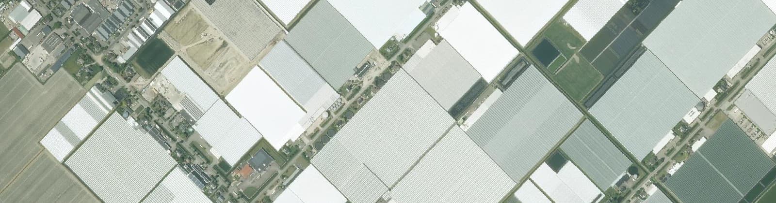 Luchtfoto van Moerkapelle kassengebied