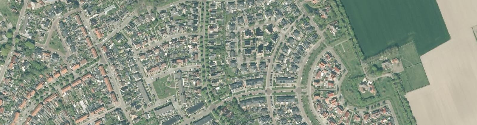 Luchtfoto van Hippolytushoef Oost (woonkern)