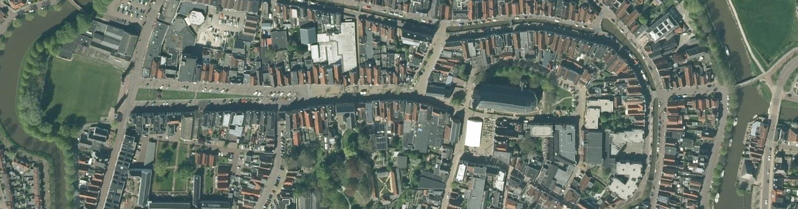 Luchtfoto van Franeker Binnenstad
