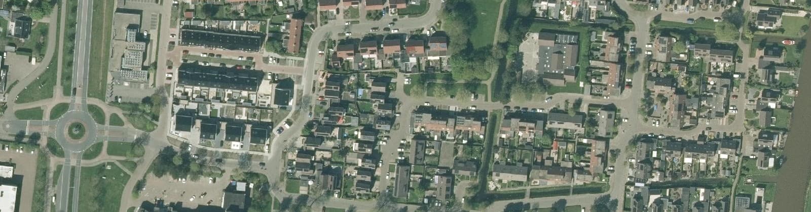 Luchtfoto van Franeker Hamburgerrak en st Want