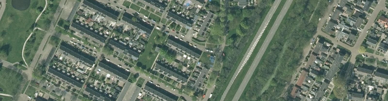 Luchtfoto van Franeker Kaatsersbuurt