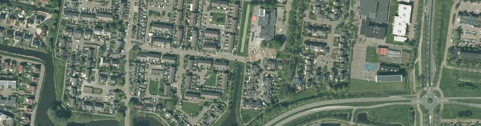 Luchtfoto van Franeker Sexbierumerplan