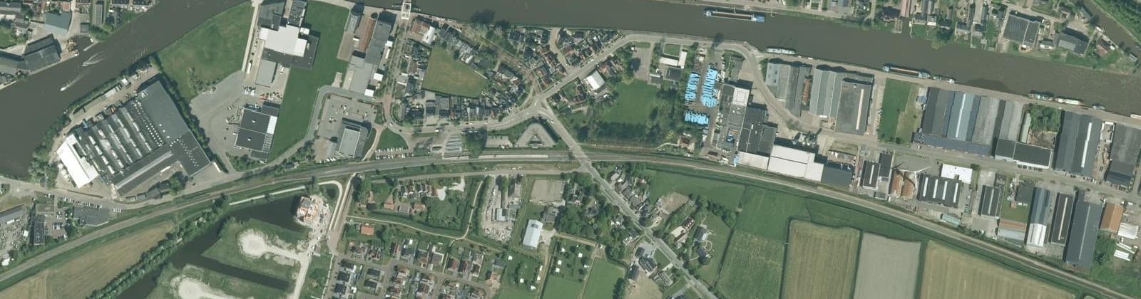 Luchtfoto van Franeker Stationsbuurt