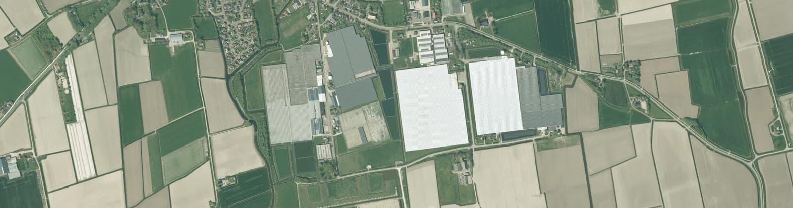Luchtfoto van Sexbierum Kassen