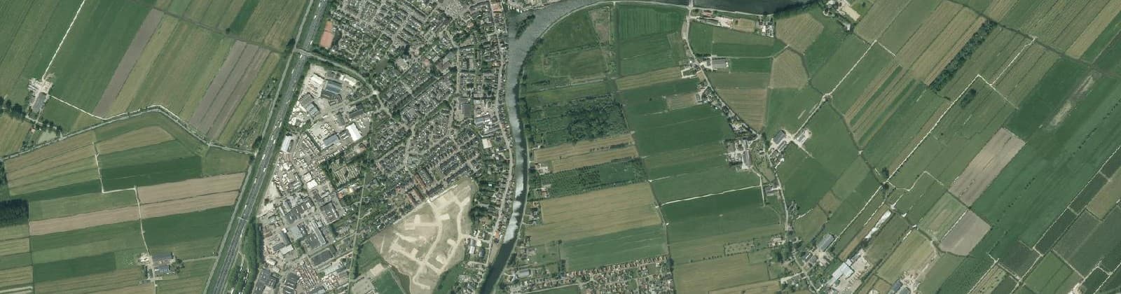 Luchtfoto van Meerkerk buitengebied oost