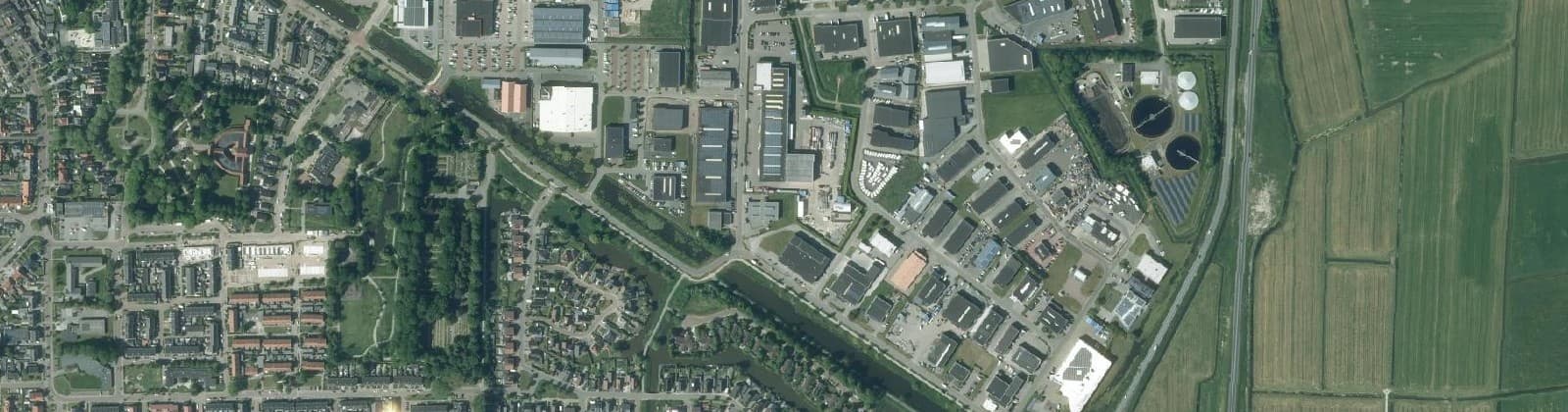 Luchtfoto van Dokkum Hogedijken