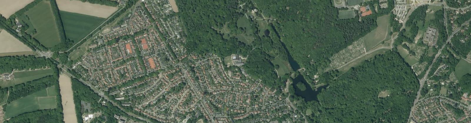 Luchtfoto van Burgemeesterswijk/Hoogkamp