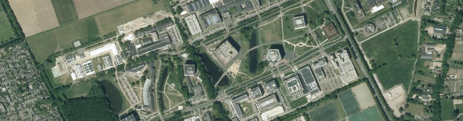Luchtfoto van Wageningen Universiteit