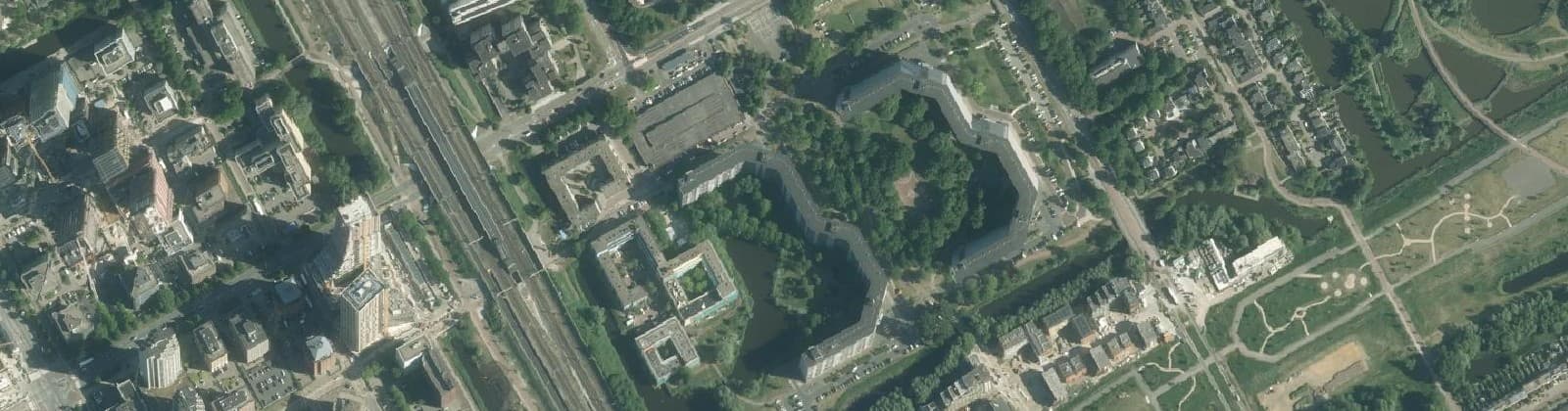 Luchtfoto van H-buurt