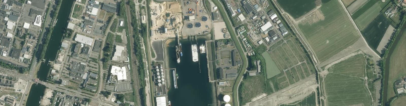 Luchtfoto van Binnen- en Buitenhavens