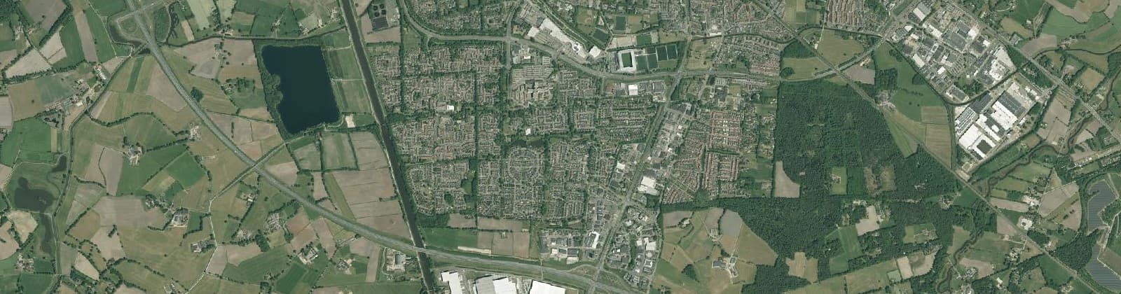 Luchtfoto van Verspreide huizen wijk 19