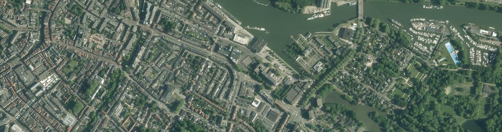 Luchtfoto van Lijnbaan