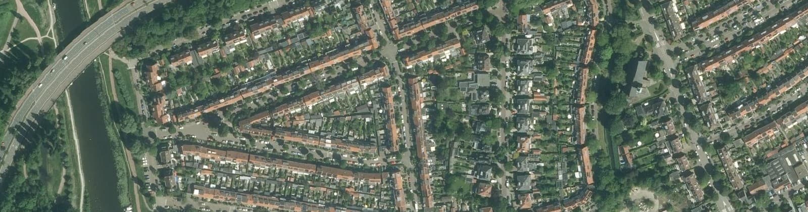 Luchtfoto van Oranjebuurt