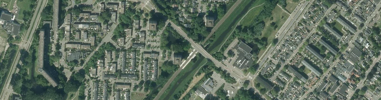 Luchtfoto van Delftsewallenbuurt