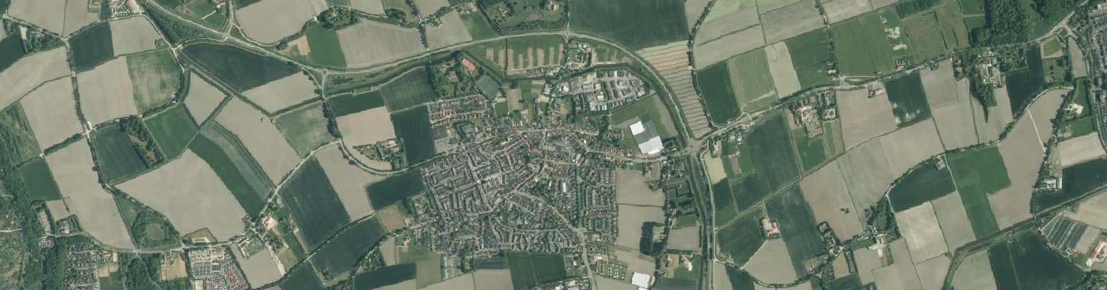 Luchtfoto van Verspr.h. buiten recreatiegeb. Koudekerk