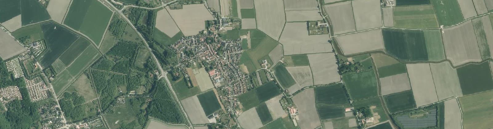 Luchtfoto van Verspr.h. buiten recreatiegeb. Biggekerk