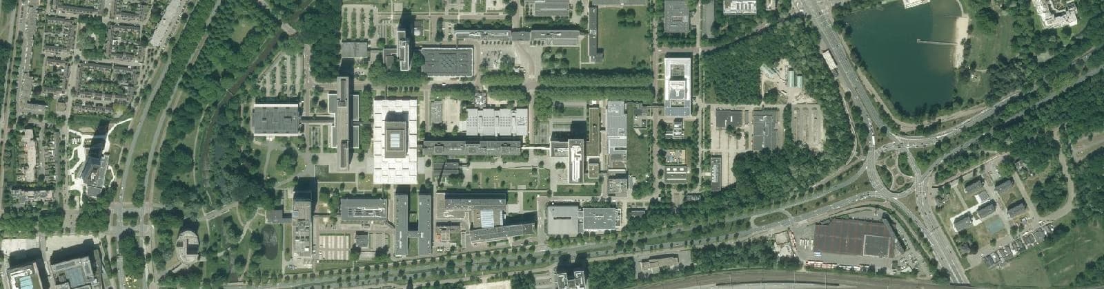 Luchtfoto van TU-terrein