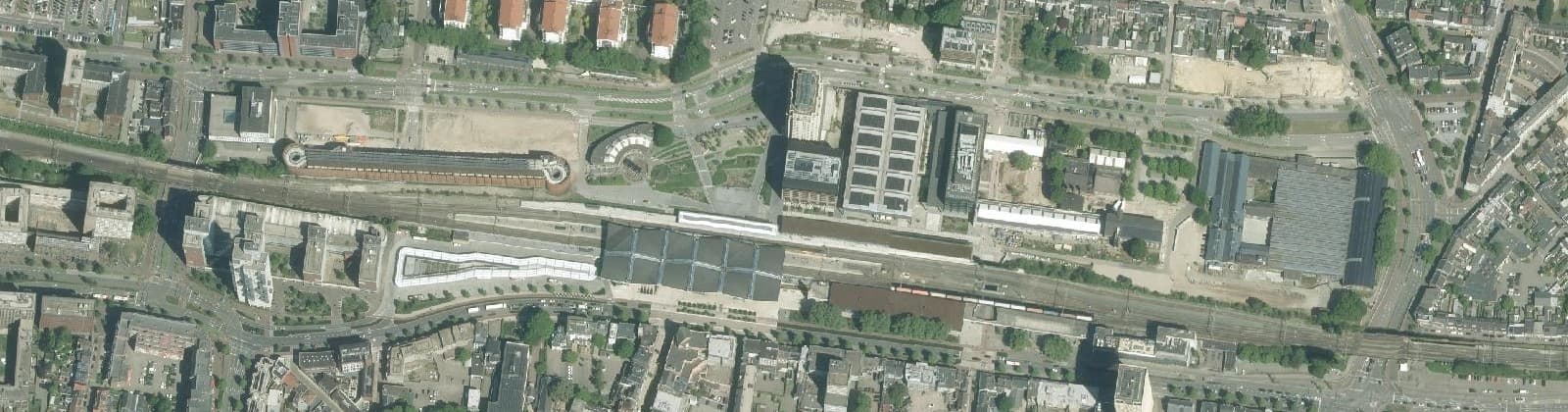Luchtfoto van Spoorzone Noord-Oost