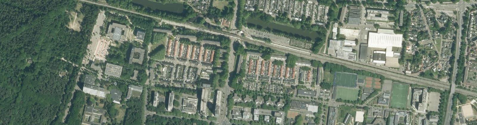 Luchtfoto van Abdij- en Torenbuurt
