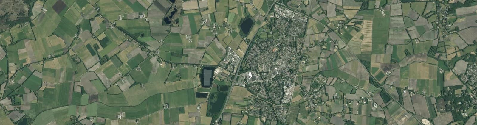 Luchtfoto van Verspreide huizen Beilen