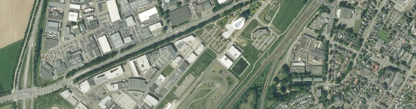 Luchtfoto van Industrieterrein Bergerweg-Rosengarten
