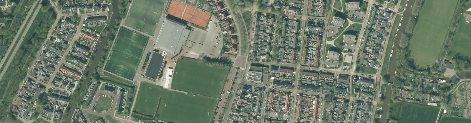 Luchtfoto van Franeker Professorenbuurt